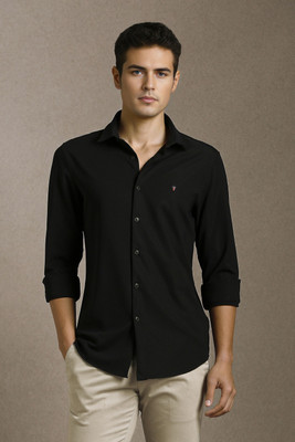 LOUIS PHILIPPE Men Solid Casual Black Shirt