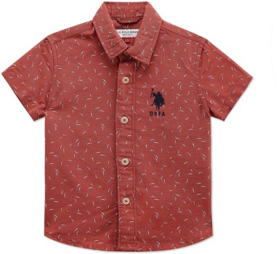 U.S. POLO ASSN. Baby Boys Printed Casual Red, White Shirt