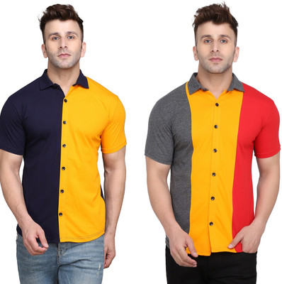 BEYOU FASHION Men Solid Formal Multicolor Shirt(Pack of 2)