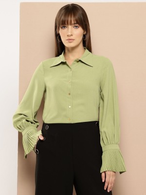 her by invictus Women Solid Casual Green Shirt