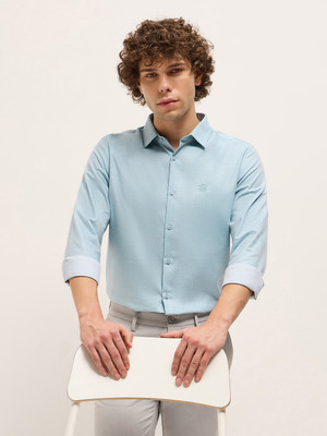 THE BEAR HOUSE Men Solid Formal Blue Shirt