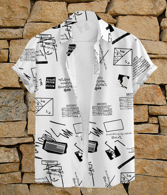 Radha Krishna Fashion Men Printed Casual White Shirt