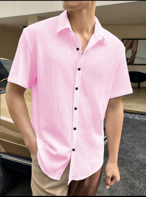 METRONAUT Men Solid Casual Pink Shirt
