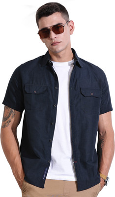THOMAS SCOTT Men Solid Casual Blue Shirt