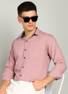 METRONAUT Men Solid Casual Pink Shirt