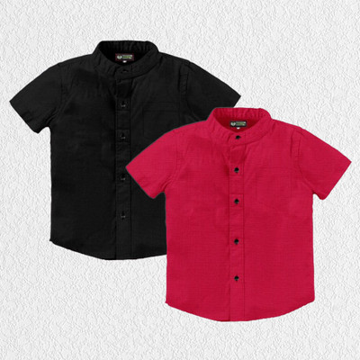Cloud Kids Boys Solid Casual Black, Red Shirt