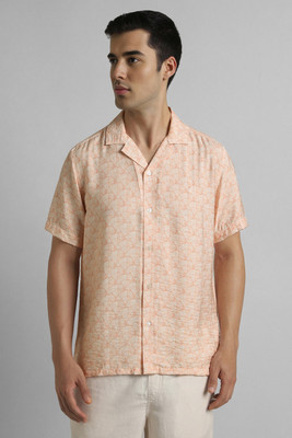 Simon Carter London Men Printed Casual Orange Shirt