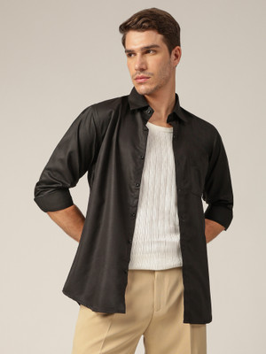 DENNISON Men Solid Formal Black Shirt