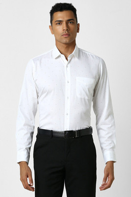 PETER ENGLAND Men Printed Casual White Shirt