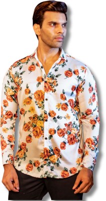 KLEREN Men Floral Print Casual White, Yellow Shirt