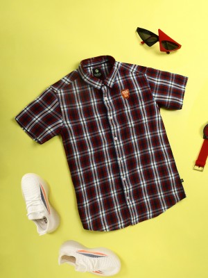 V-MART Boys Checkered Casual Multicolor Shirt