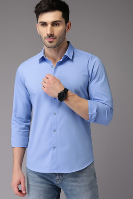 Lee Cross Men Solid Casual Blue Shirt