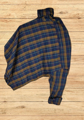 Arthz Fashion Trend Men Checkered Casual Yellow, Dark Blue Shirt