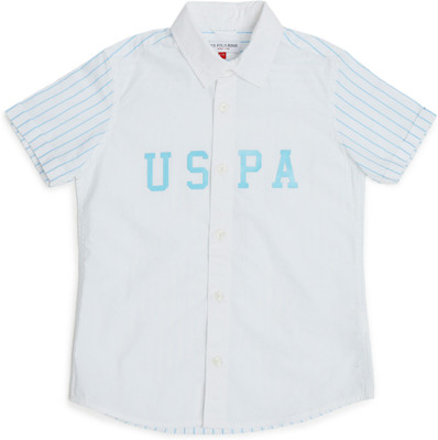 U.S. POLO ASSN. Boys Striped Casual Blue Shirt
