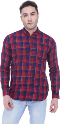 KUONS AVENUE Men Checkered Casual Maroon Shirt