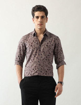Arrow Newyork Men Floral Print Formal Brown Shirt