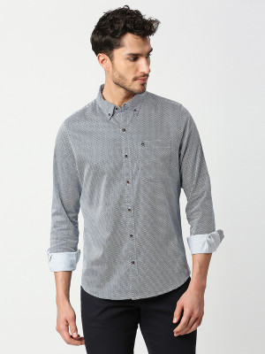 THOMAS SCOTT Men Printed Casual Blue Shirt
