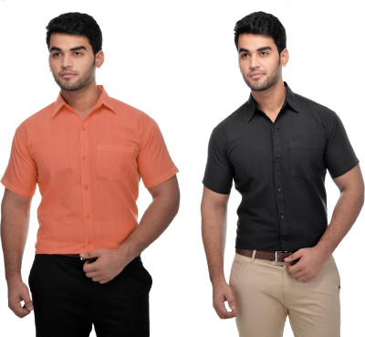 DESHBANDHU KHADI Men Solid Formal Multicolor Shirt(Pack of 2)