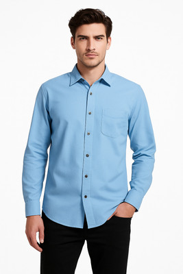 Kunashak Creation Men Solid Formal Light Green Shirt