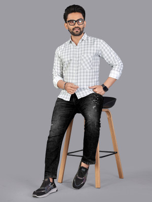 DISHANK CREATION Men Printed Casual Light Green Shirt