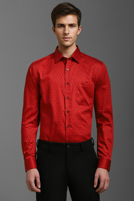 LOUIS PHILIPPE Men Printed Formal Red Shirt