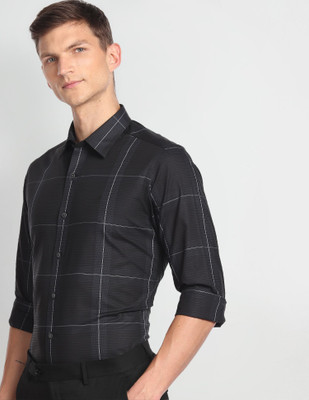 Arrow Newyork Men Checkered Casual Black, White Shirt