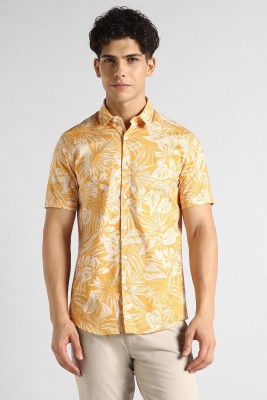 Simon Carter London Men Printed Casual Yellow, White Shirt