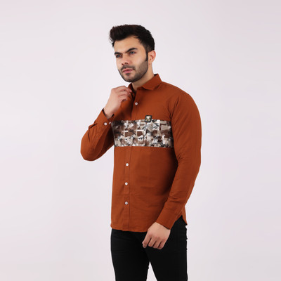 Lionies Men Printed Casual White Shirt