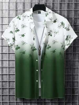 Radha Krishna Fashion Men Dyed/Ombre Casual Green Shirt