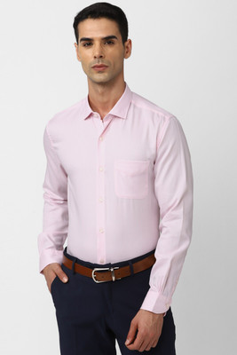 PETER ENGLAND Men Self Design Formal Pink Shirt