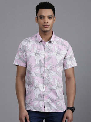 WROGN Men Self Design Casual Pink Shirt