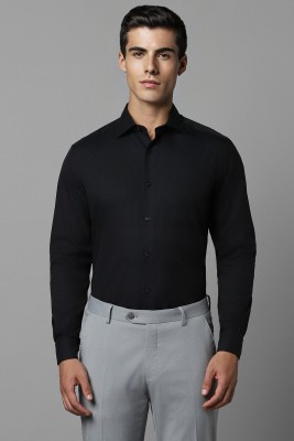 LOUIS PHILIPPE Men Self Design Formal Black Shirt