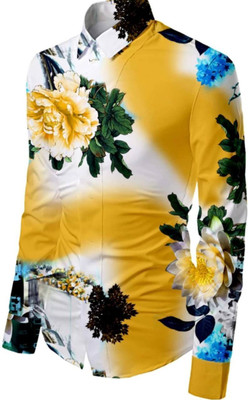 UGAM ENTERPRISE Men Graphic Print Casual Yellow Shirt