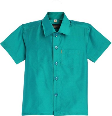 THANGAMAGAN Baby Boys Solid Casual Blue Shirt