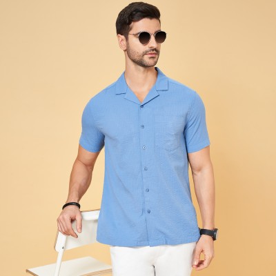 Byford by Pantaloons Men Solid Casual Light Blue Shirt