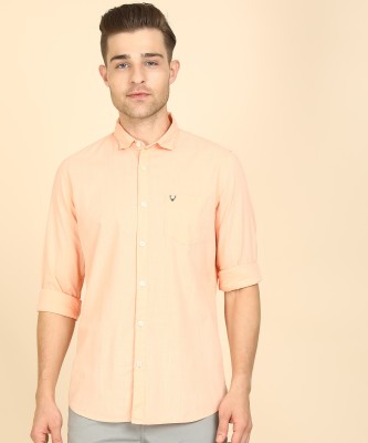 Allen Solly Anti-Bacterial Men Solid Casual Beige Shirt