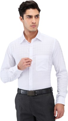 Raymond Men Checkered Formal White Shirt