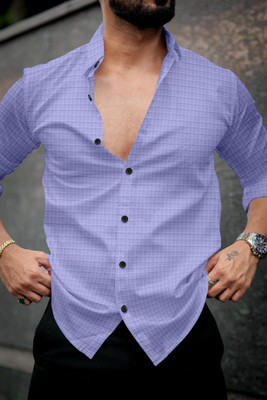 JD EVENTS MANAGEMENT Men Solid Casual Purple Shirt