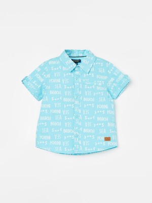 Juniors by Lifestyle Baby Boys Printed Casual Blue Shirt