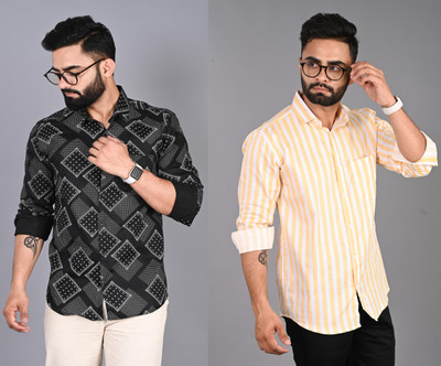 FUBAR Men Printed Casual Multicolor Shirt(Pack of 2)