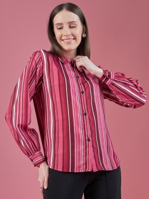 Dressberry Women Striped Casual Red Shirt