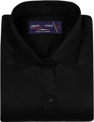 Vastra Men Solid Casual Black Shirt