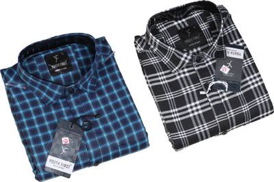 BLUE MARTIN Men Checkered Casual Multicolor Shirt