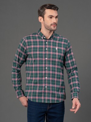 RED TAPE Men Checkered Casual Green Shirt