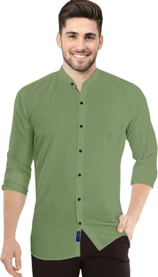 VTEXX Men Solid Casual Light Green Shirt