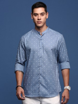 Showoff Men Printed Casual Blue Shirt