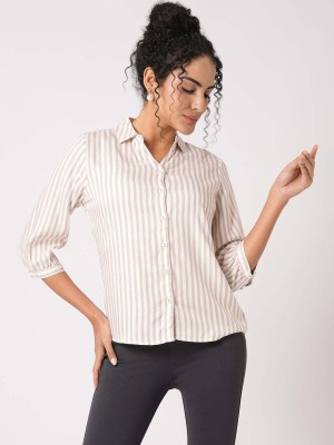 Kraus Jeans Women Striped Casual Multicolor Shirt