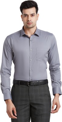 PARK AVENUE Men Solid Formal Grey Shirt