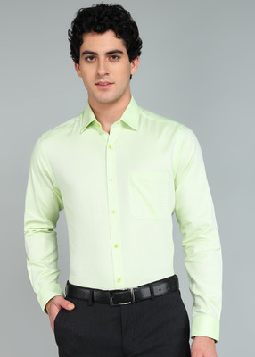 Raymond Men Self Design Formal Green Shirt