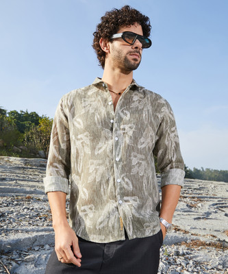 CAMPUS SUTRA Men Printed Casual Green Shirt